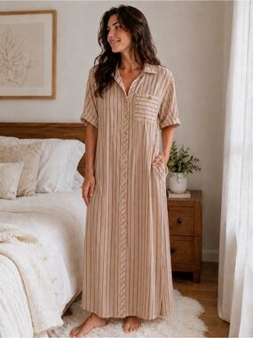 Zara Striped Lyocell Sleep Shirt / Nightshirt – NWT